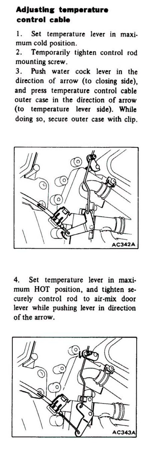 Water Cock Control Cable Adjustment