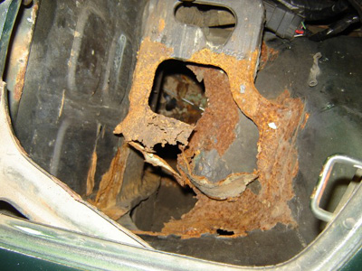 Battery tray rust