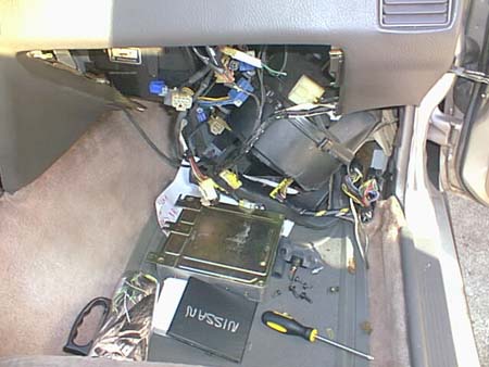 Passenger floorboard with blower unit lowered